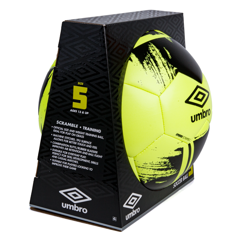 Umbro Scramble Size 5 Soccer Ball - Yellow & Black (Single) Official Training Ball