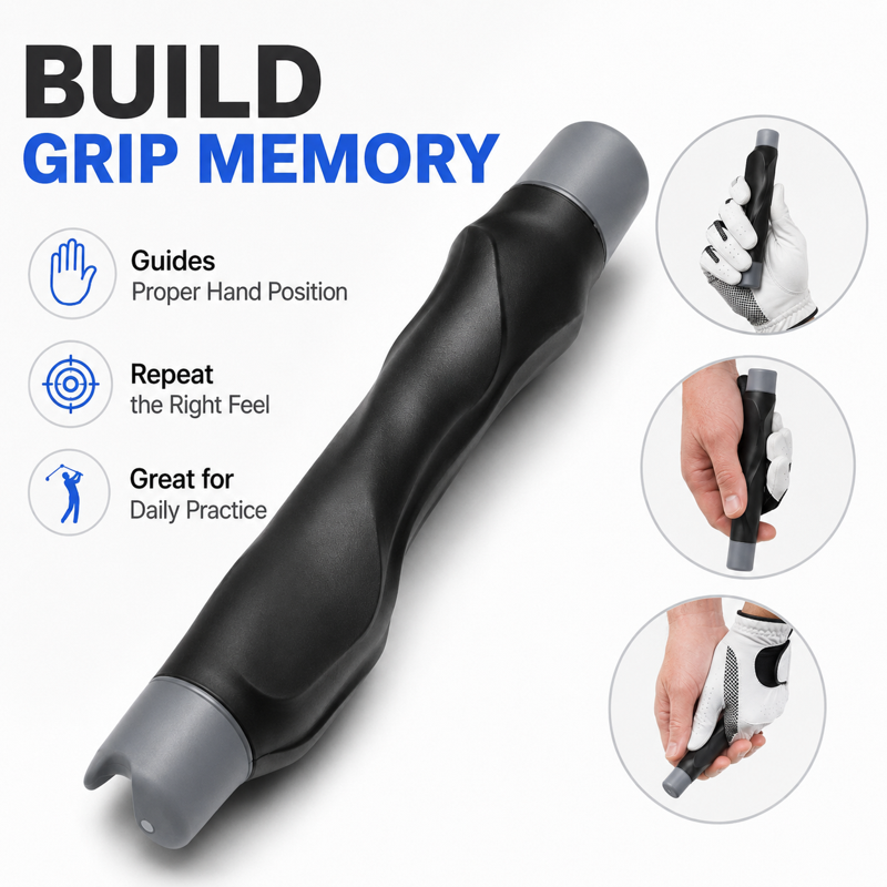 Golf Grip Trainer Hand Position Aid Ergonomic TPR Practice Aid - Gray