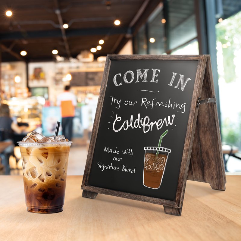 Desktop A-Frame Chalkboard 13x17 Inch Double-Sided Magnetic Blackboard