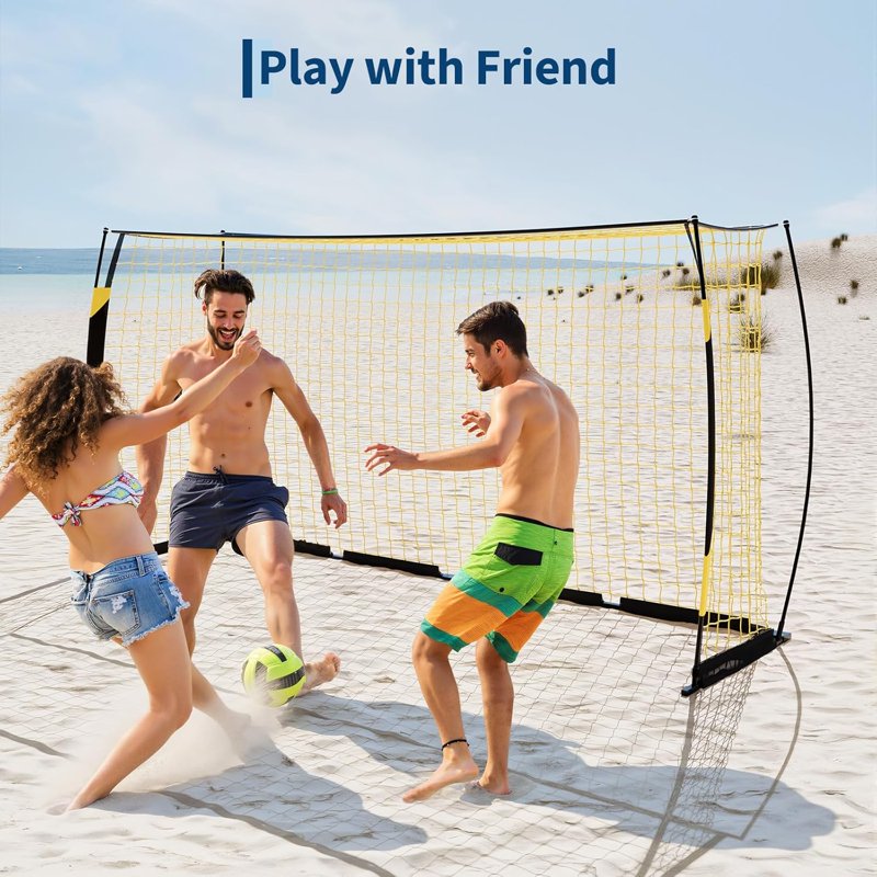 12 x 6 ft Backyard Soccer Goal with Carry Bag, Metal Base & Ground Stakes