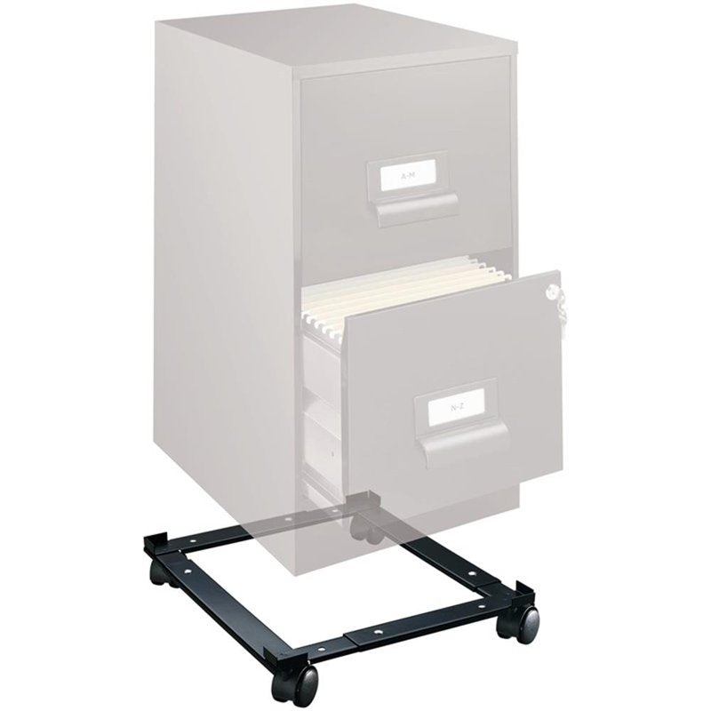 Adjustable File Caddy for Vertical Metal File Cabinets - Black Steel