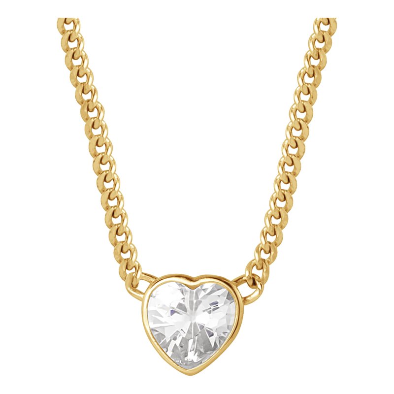 Women's Gold Plated Sterling Silver Heart & Butterfly Necklace Set - 18 Inch