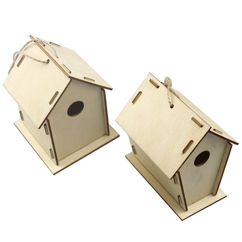 DIY Bird House Kit for Kids Ages 4-8 - Build & Paint Wooden Birdhouses (2 Pack)