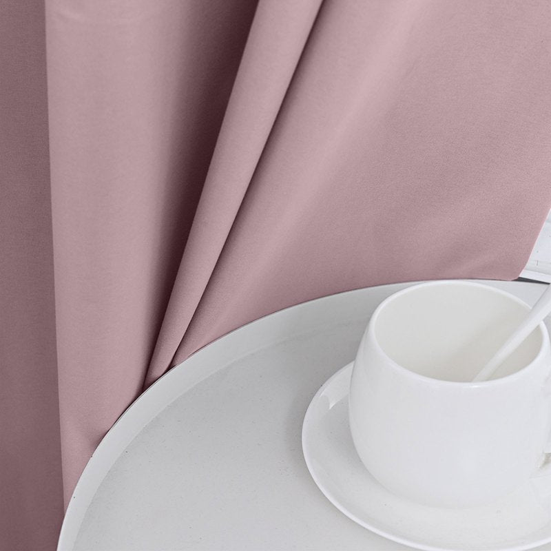 Light-Blocking Polyester Curtains for Living Room & Bedroom - Thermal Insulation & Soundproofing, Multiple Colors