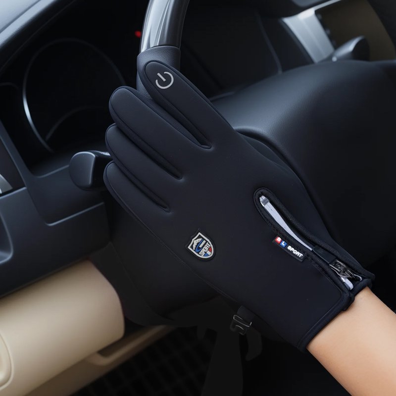 BYXAS 2 Pairs Winter Touchscreen Gloves for Men & Women - Thermal Windproof Fleece Lined, Non-Slip Grip, Water-Resistant (Black, 2 Pair, Size L)
