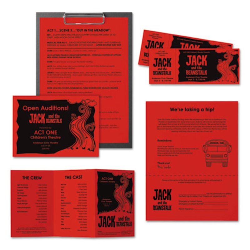 Bright Color Recycled Paper - 8.5 x 11 Inch, 24 Lb, Re-Entry Red, 500 Sheets