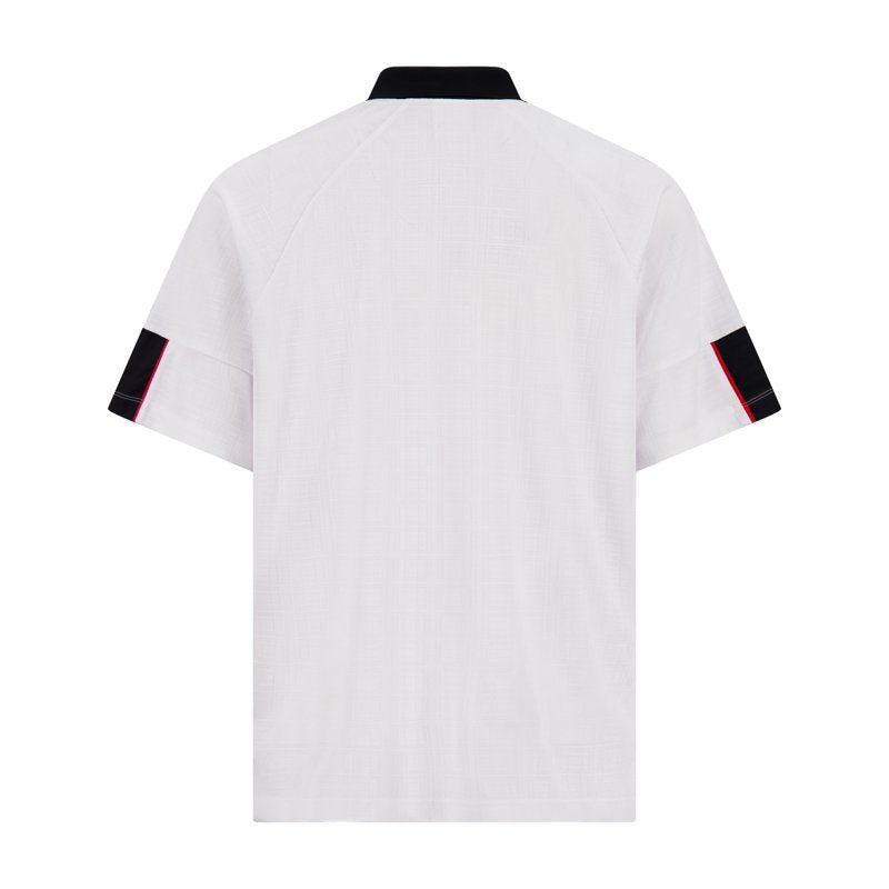 Umbro Men’s Collared Football Shirt – White / Black / Goji Berry, XXL