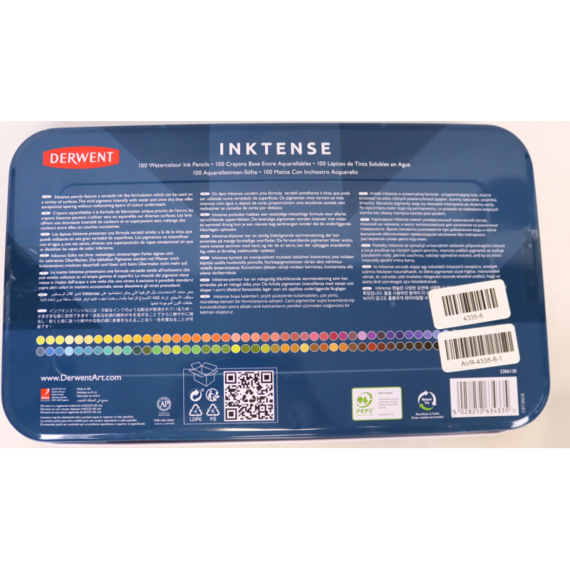 Assorted Watercolor Pencils Set - 100 Bright Inktense Art Pencils in Tin Box