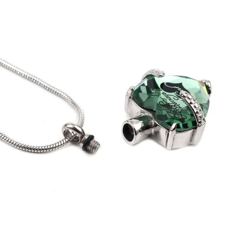 Memorial Cremation Necklace for Ashes Heart Pendant Remembrance Jewelry