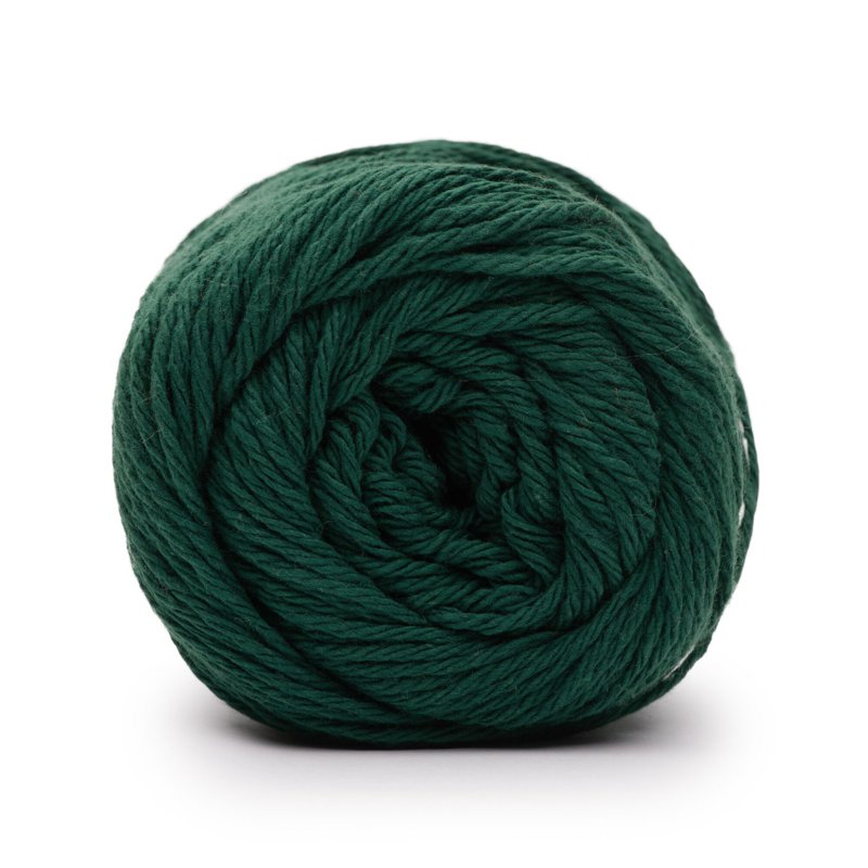 Cotton Yarn 3-Ply 2.5 oz - Vibrant Forest Green for Knitting & Crocheting