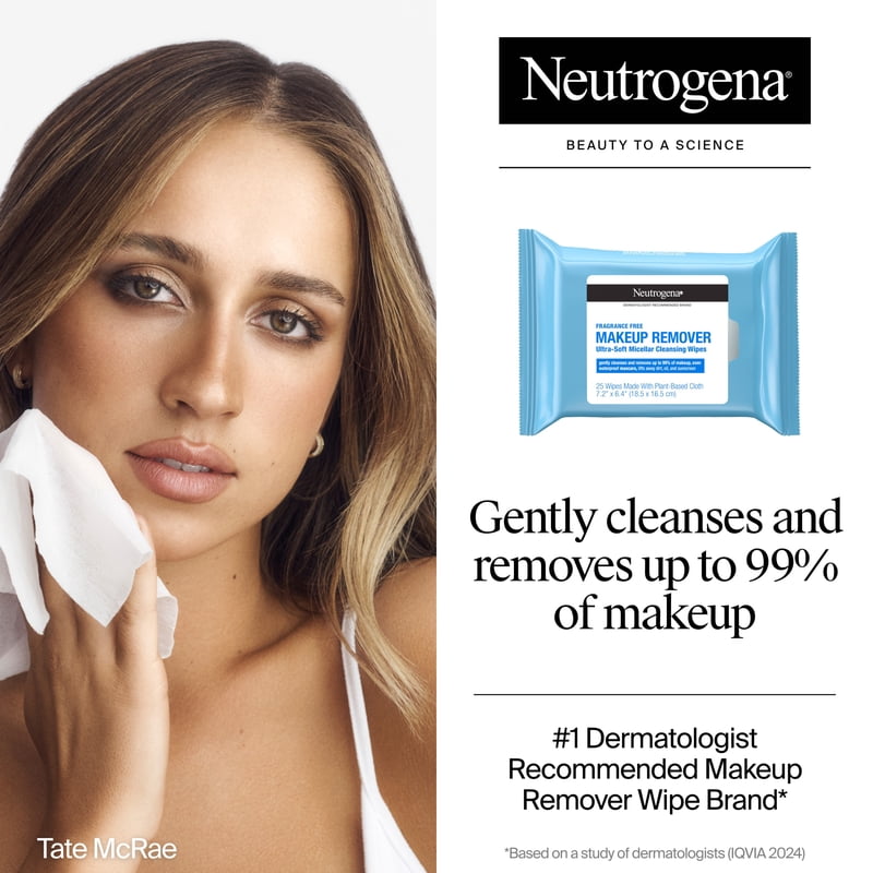 Fragrance-Free Makeup Remover Wipes - 20 Count, Gentle & Hydrating