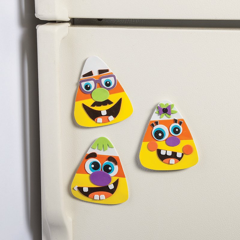 Halloween Candy Corn Magnet Craft Kit for Kids - 12 Magnets Included