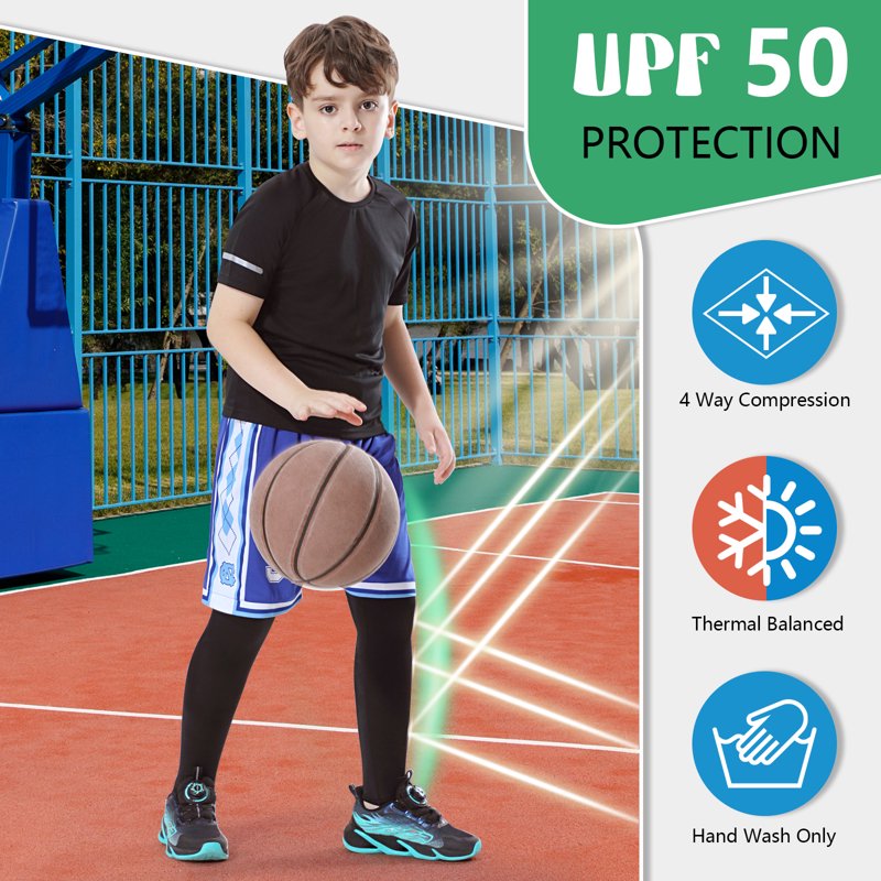 Kids Compression Leg Sleeves 2 Pairs Youth Sports Protective Gear