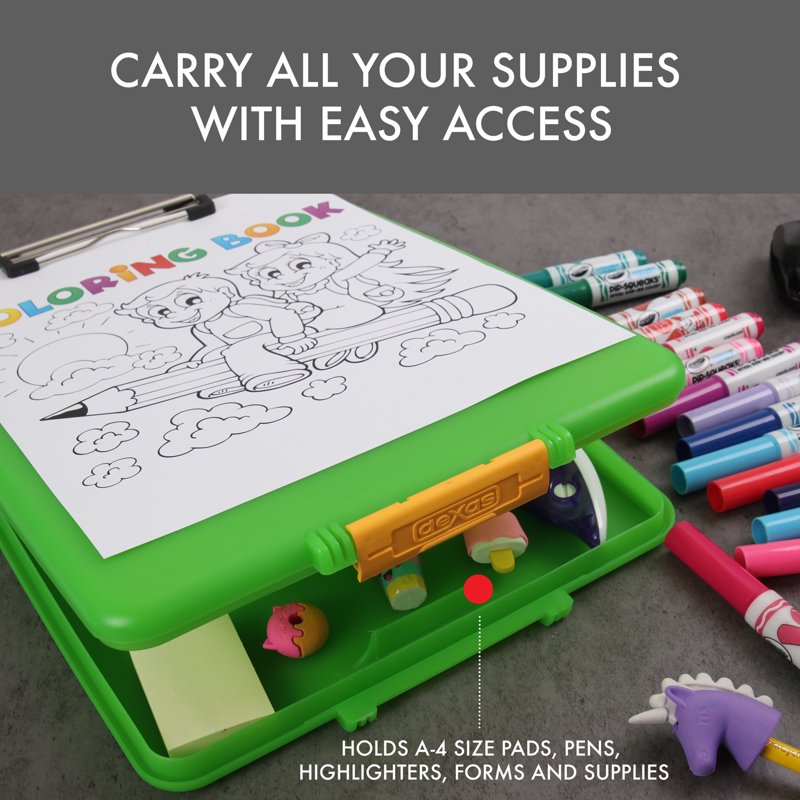 Storage Clipboard with Secure Locking Compartment - 9.5 x 13.5 Inches, Green & Black Options