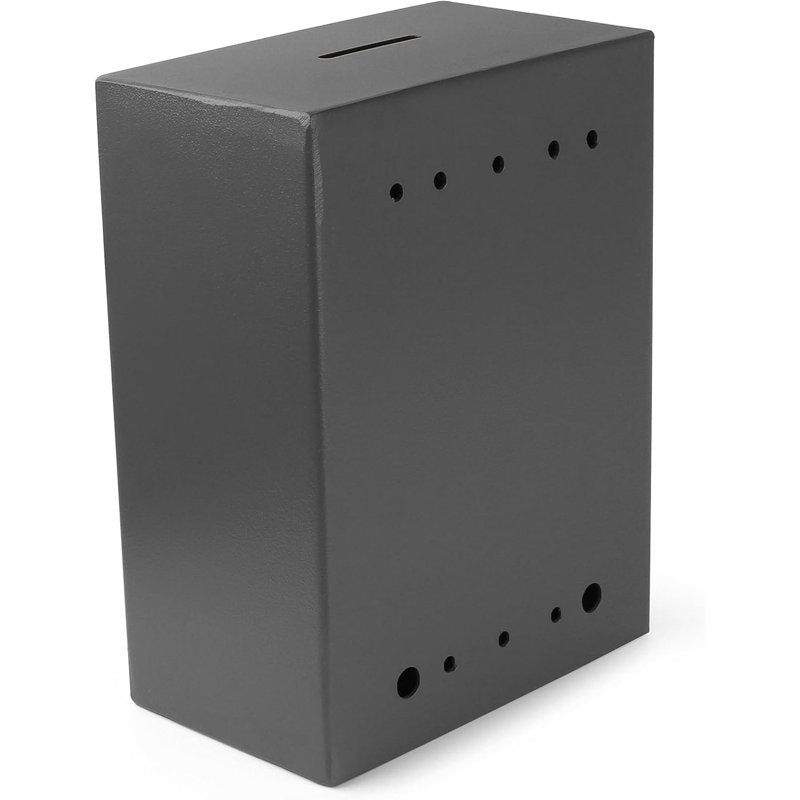 Metal Donation Box Secure Wall Mount with Front & Top Slot - Heavy-Duty Steel Collection Box 8.5x6.5x4 Inches