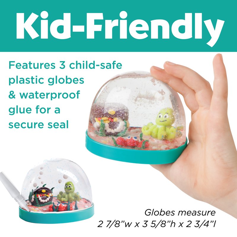 Kids Water Globe Craft Kit – Under the Sea Snow Globes with Glitter & Figurines