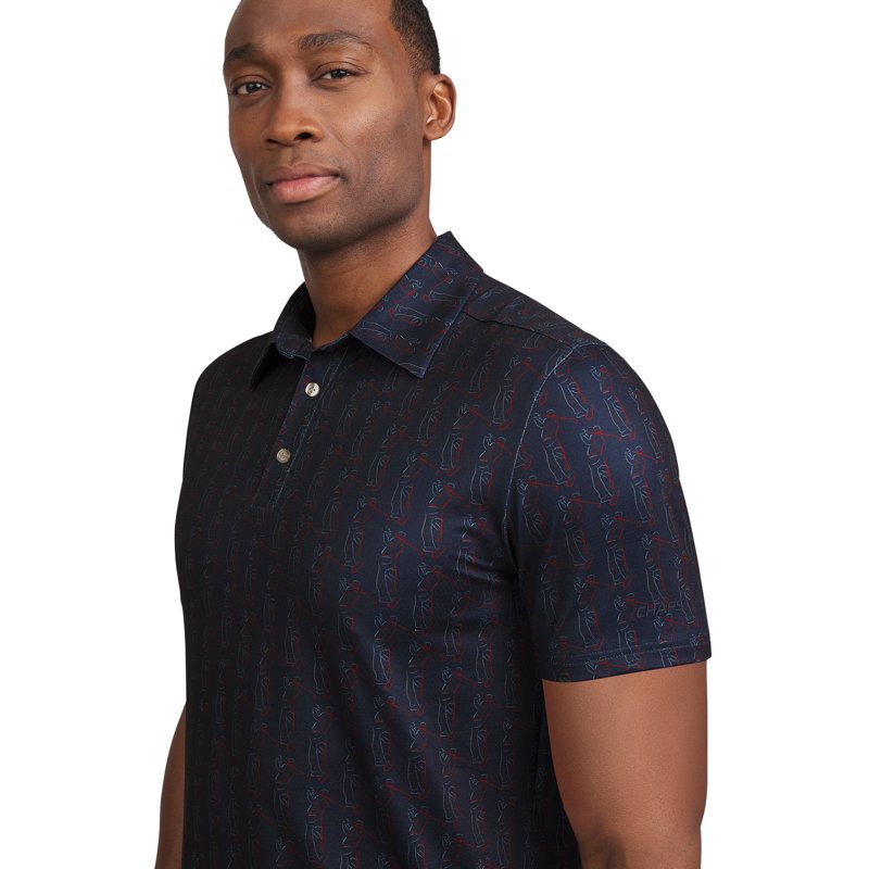Men's and Big Men's Classic Fit Short Sleeve Golf Polo Shirt - Breathable, Moisture-Wicking, Allover Print