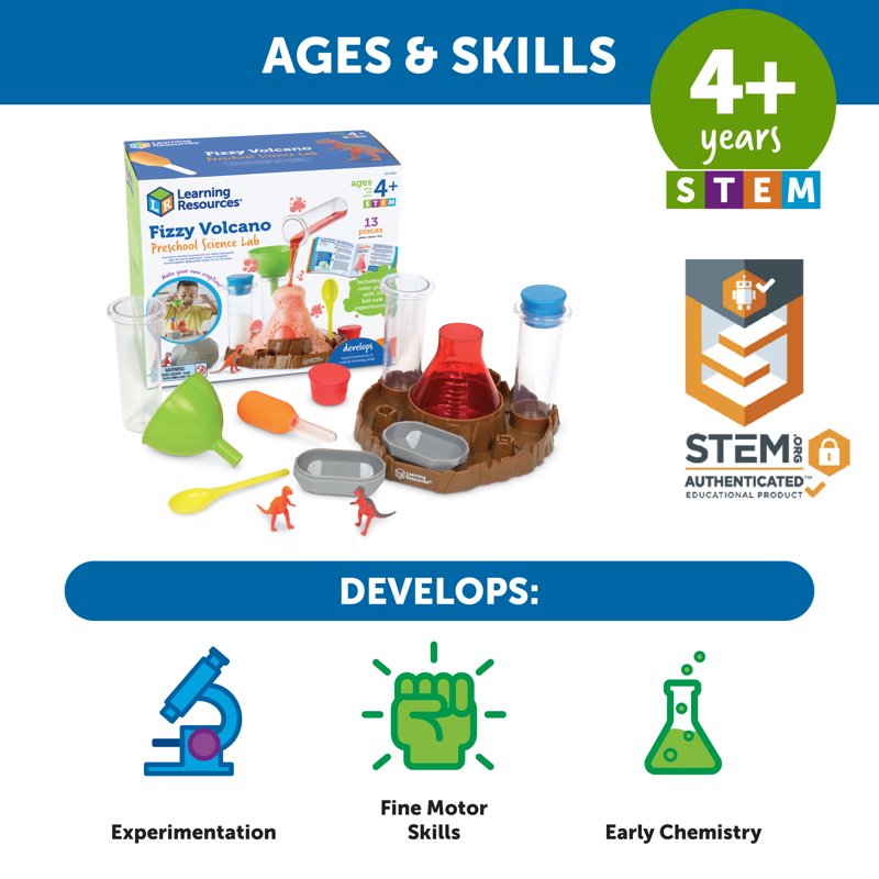 Fizzy Volcano Science Experiment Kit for Kids - STEM Classroom & Home Learning