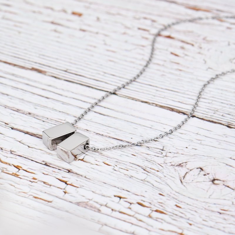 Dainty Sister Necklace with Cube Charms - Gift for Sister, Birthday, Christmas Gift for Her