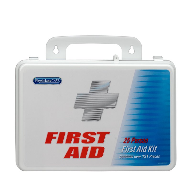 25 Person First Aid Kit with Plastic Case - OSHA Compliant Emergency Medical Supplies