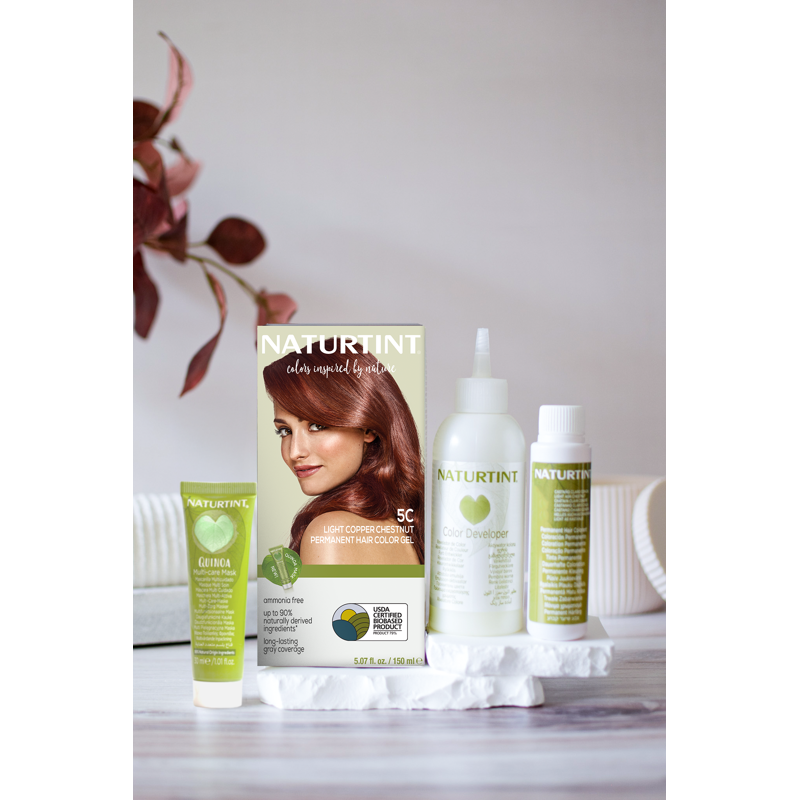 Natural Permanent Hair Color Kit - 6 Pack Light Copper Chestnut & More