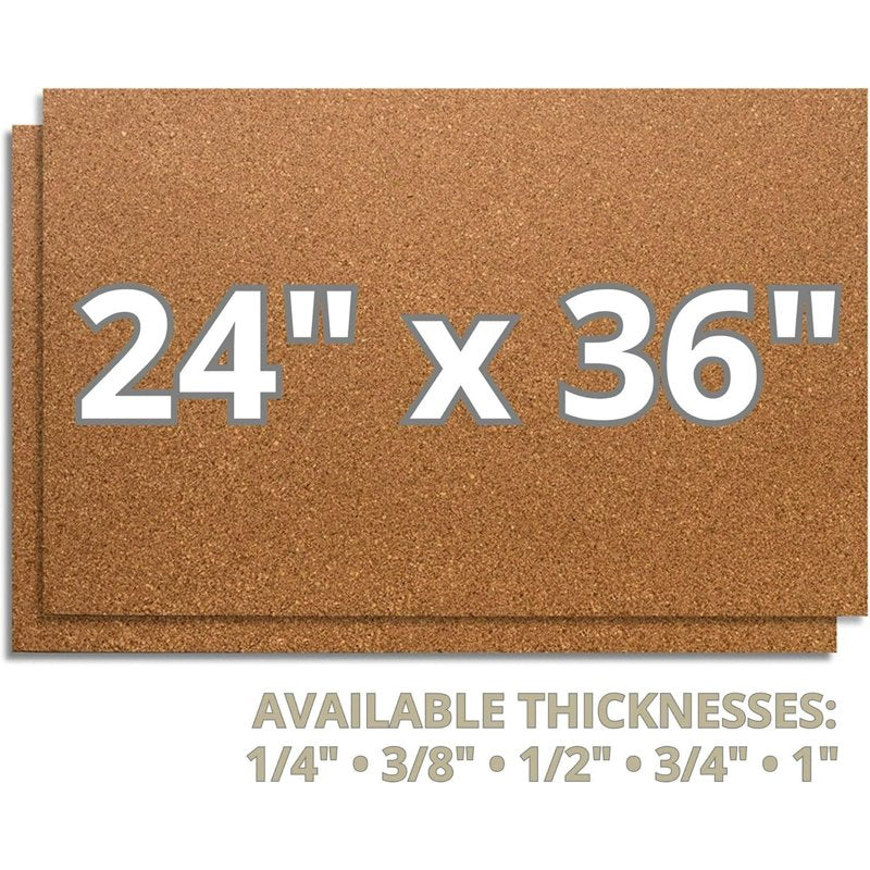 Premium Cork Sheet Bulletin Board for Wall Display - 24x36 Inches