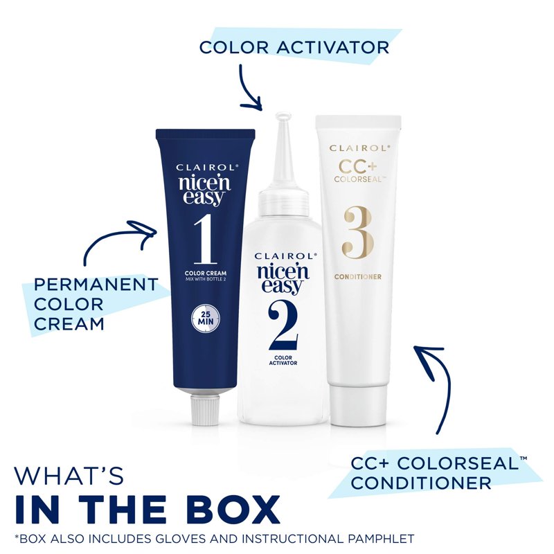 Permanent Hair Color Cream - Natural Looking Shades for Gray Coverage
