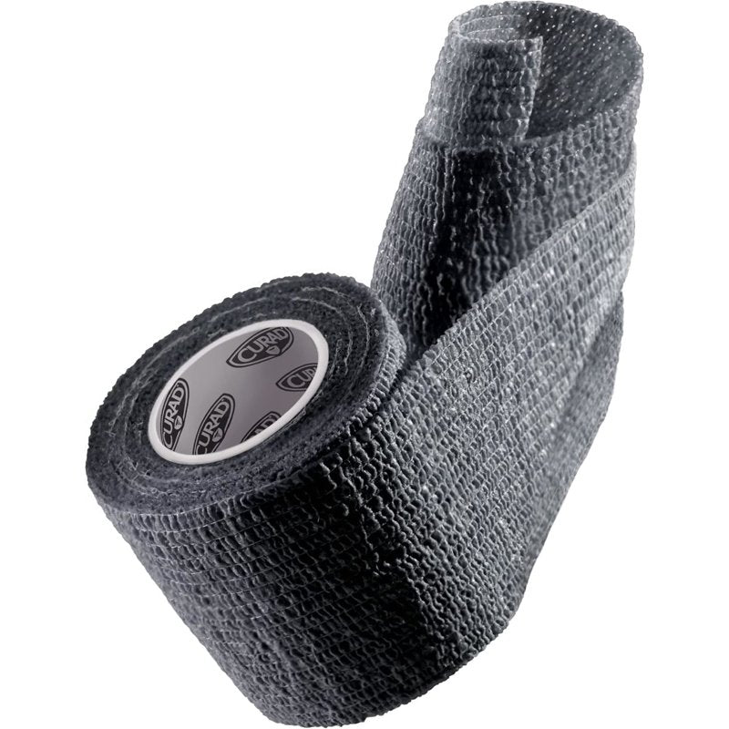 Self-Adherent Compression Bandage - 3 Inch x 5 Yard, Black, Medical Tape