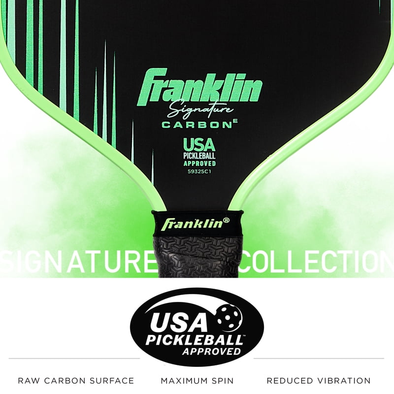 Green Elongated Pro Pickleball Paddle - 13mm Core, Signature Carbon Fiber Series