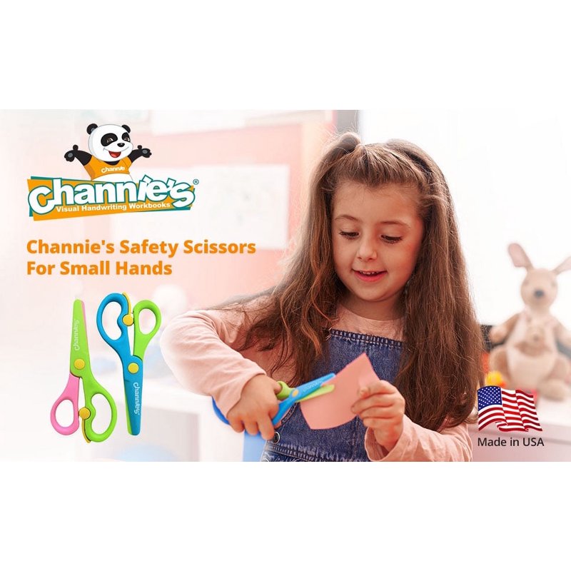 Kids Safety Scissors for Preschool Ages 3-5, 2-Pack, Child Safe Blunt Tips