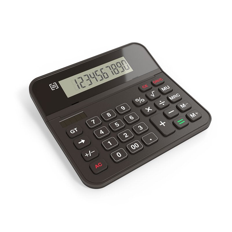 Basic 10-Digit Solar Battery Desktop Calculator - Black