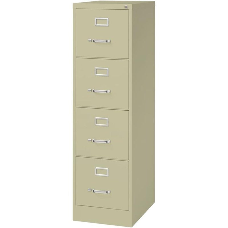 22-Inch Deep Letter File Cabinet with 4 Lockable Drawers - Beige