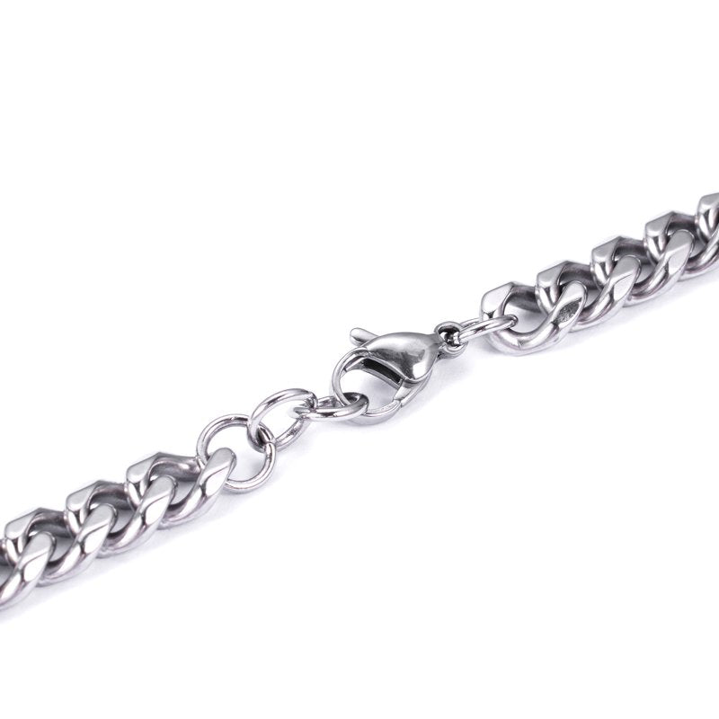 Men's Stainless Steel Diamond Cut Figaro Chain Necklace - Durable & Tarnish-Resistant