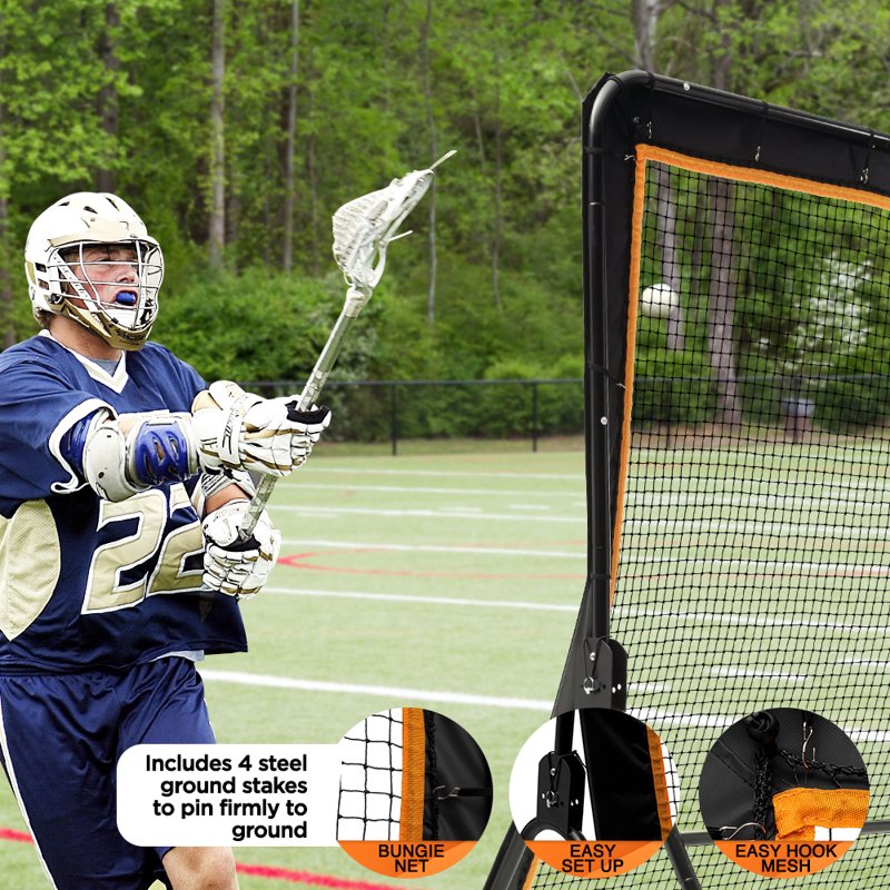 Lacrosse Rebounder Net 5x7 Feet Practice Pitchback Screen for Shooting & Catching