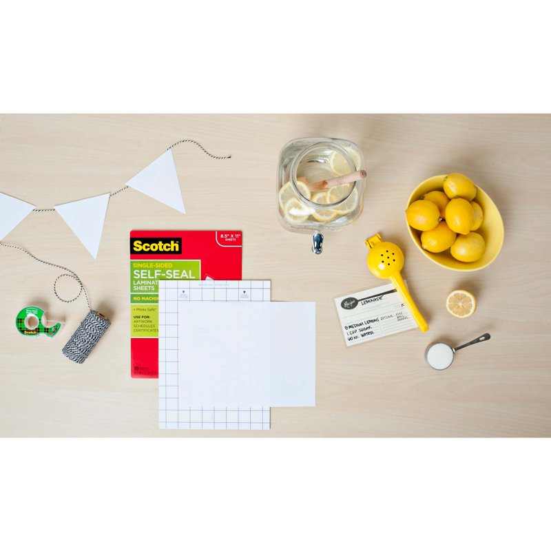 Self-Seal Laminating Sheets Letter Size 10 Pack - No Machine Needed