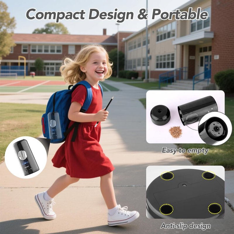 Electric Pencil Sharpener Rechargeable Auto & Hand-Free for Colored & Jumbo Pencils