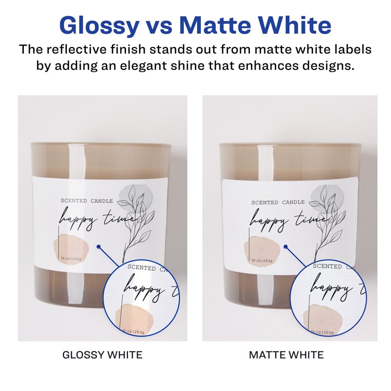 Glossy White Address Labels 1x2-5/8 Inch, 750 Pack for Laser Inkjet Printing