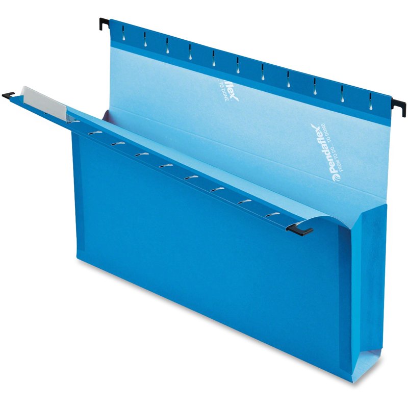 Legal Size Recycled Hanging Folder with Tabs - Blue, 25 Pack