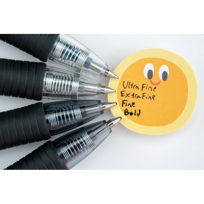 Gel Pen Set - 48 Black Retractable Gel Pens with Bold 1.0mm Point