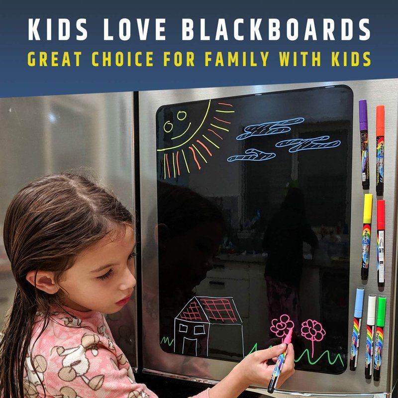 Magnetic Wall Dry Erase Board for Fridge 17.5x13.5in with Neon Markers