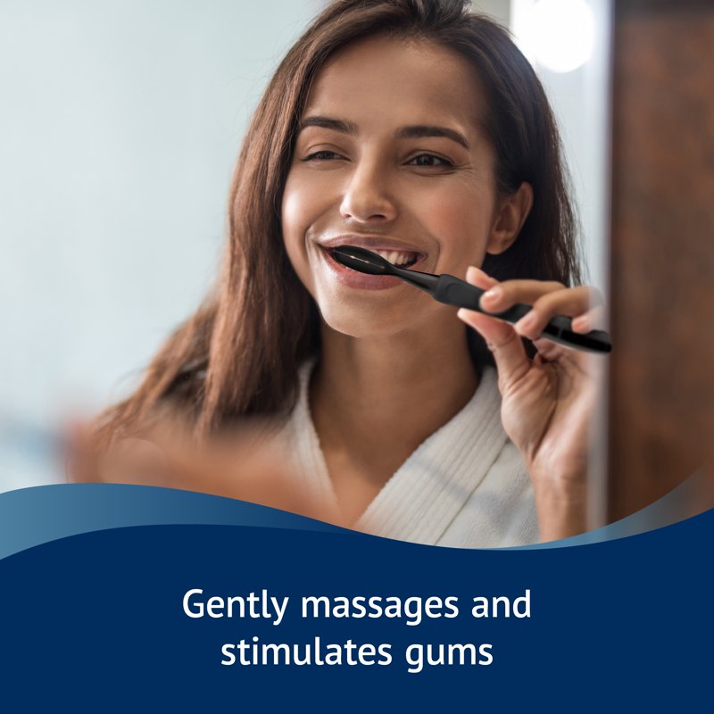 Electric Toothbrush with Charcoal Bristles - Deep Clean & Gum Massager