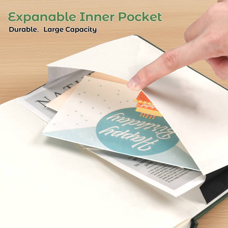 A5 Leather Notebook with 192 Pages - College Ruled Hardcover Journal for Men & Women