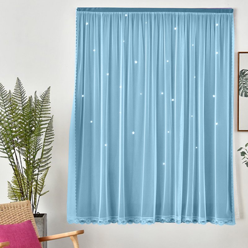 Blackout Star Curtains for Bedroom and Kids Room - Double Layer Window Decor