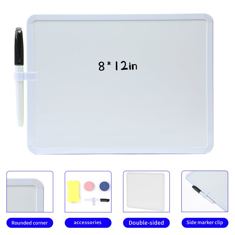 Double-Sided Small Dry Erase Whiteboard 8x12 Inches with Accessories
