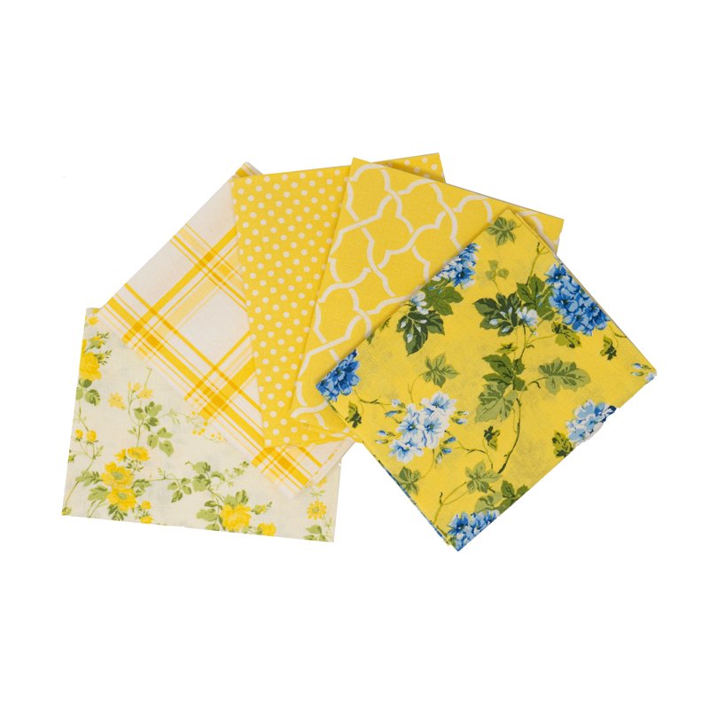Cotton Fabric Bundle for Quilting & Sewing - 18x21 Inches, 5 Pieces
