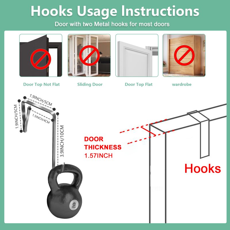 Over the Door File Organizer with 5 Large Pockets Wall Mount for Office & Home Storage