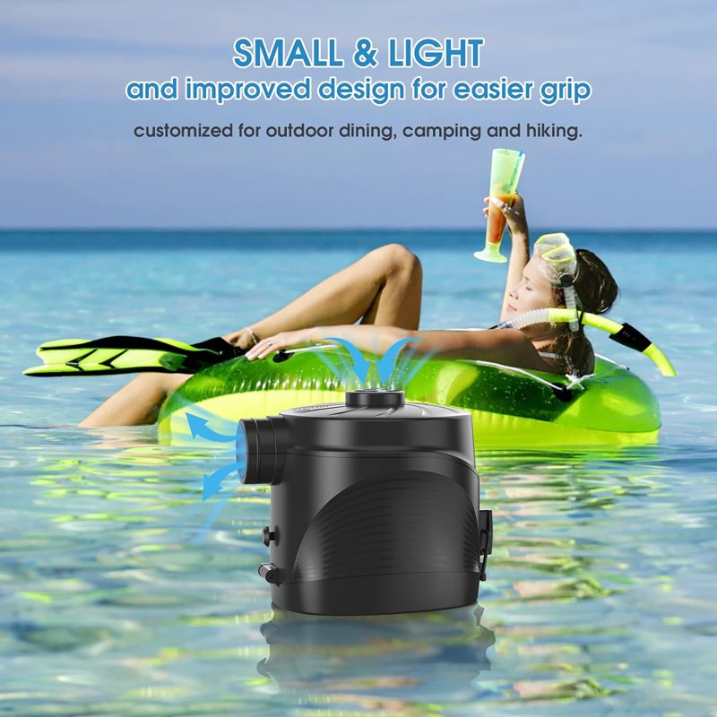 Battery Powered Air Pump for Inflatables & Air Mattresses - Portable Deflate & Inflate Tool