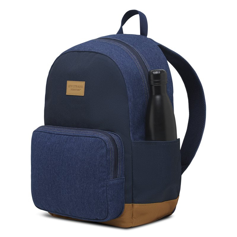 Unisex Denim Backpack with Pockets and Laptop Sleeve - Durable School & Travel Bag