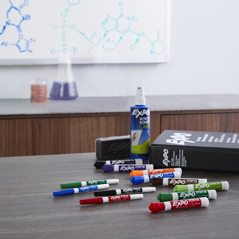 Expo Low Odor Dry Erase Markers - Chisel Tip, Blue, 12 Count