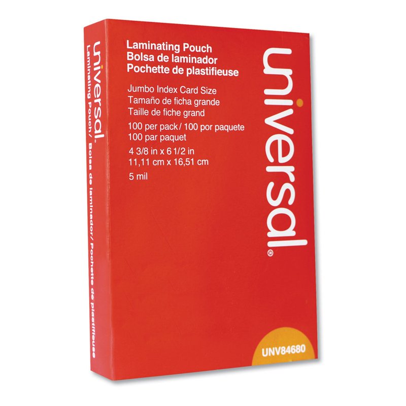 Universal Clear Laminating Pouches 5 Mil Photo Size 4 3/8 x 6 1/2 - 100 Pack